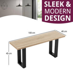 Hallowood Furniture Dudley Dining Bench - 100Cm - thumbnail 3