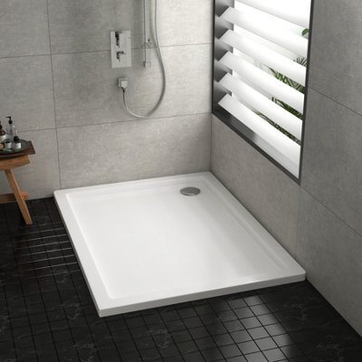 Royal Bathrooms 1200 X 800mm Rectangular Stone Shower Enclosure Tray Gloss White 30mm Slimline - image 1