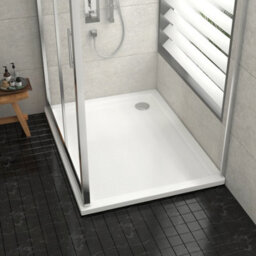 Royal Bathrooms 1200 X 800mm Rectangular Stone Shower Enclosure Tray Gloss White 30mm Slimline - thumbnail 3