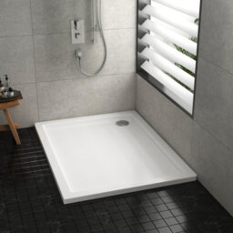 Royal Bathrooms 1200 X 800mm Rectangular Stone Shower Enclosure Tray Gloss White 30mm Slimline - thumbnail 1