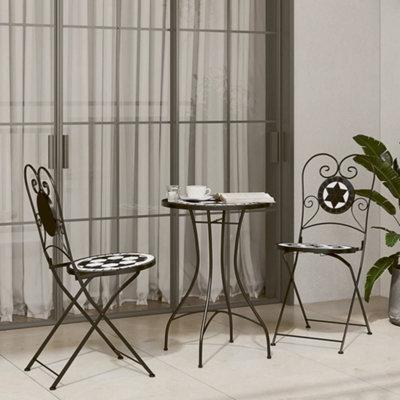 Walplus Mosaic Bistro Set Black And White Iron And Ceramic - image 1