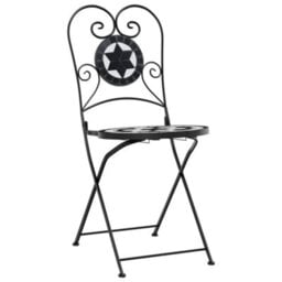 Walplus Mosaic Bistro Set Black And White Iron And Ceramic - thumbnail 4