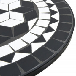 Walplus Mosaic Bistro Set Black And White Iron And Ceramic - thumbnail 7