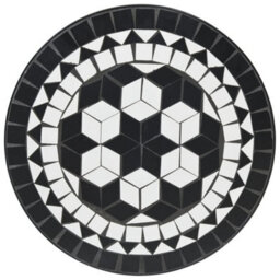 Walplus Mosaic Bistro Set Black And White Iron And Ceramic - thumbnail 6