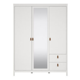 Furniture To Go Barcelona  Wardrobe With 2 Doors + 1 Mirror Door + 2 Drawers White - thumbnail 2