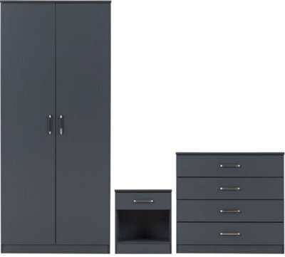 Seconique Dakota Trio Bedroom Set - Dark Grey - image 1