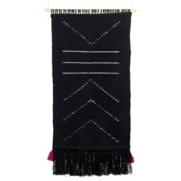 Beliani Fabric Wall Hanging Pakpattan Cotton 123 Cm Black - thumbnail 4
