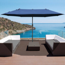 Outsunny 4.6M Garden Umbrella Canopy Sun Shade, Only Cross Base, Blue - thumbnail 1
