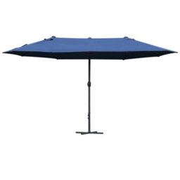 Outsunny 4.6M Garden Umbrella Canopy Sun Shade, Only Cross Base, Blue - thumbnail 2
