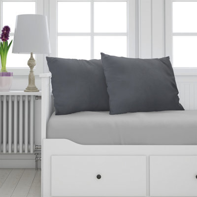 Neel Blue 220Gsm Crushed Velvet Square Cushion Covers, Set Of 2 Grey Pillow Case, 45Cm X 45Cm - image 1