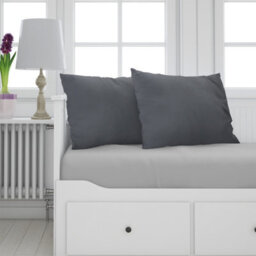 Neel Blue 220Gsm Crushed Velvet Square Cushion Covers, Set Of 2 Grey Pillow Case, 45Cm X 45Cm