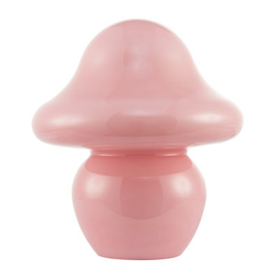 Happy Homewares Soft Blush Pink Mushroom Table Lamp With Curvy Head And Round Base - image 1