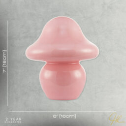 Happy Homewares Soft Blush Pink Mushroom Table Lamp With Curvy Head And Round Base - thumbnail 7