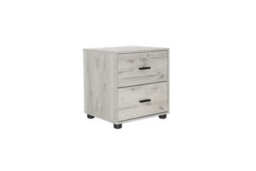 Urbn-Living Urbnliving Height 43Cm2 Drawer Wooden Bedside Table Ash Grey Set Colour Cabinet Bedroom Furniture Storage Nightstand - thumbnail 7