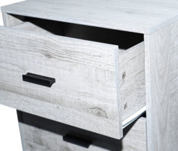 Urbn-Living Urbnliving Height 43Cm2 Drawer Wooden Bedside Table Ash Grey Set Colour Cabinet Bedroom Furniture Storage Nightstand - thumbnail 6