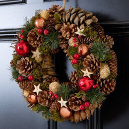 Dibor Baubles And Stars Festive Decor Autumn-Winter Front Door Wreath Christmas Wreath 36Cm - thumbnail 3