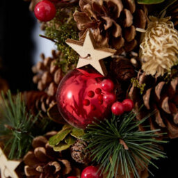 Dibor Baubles And Stars Festive Decor Autumn-Winter Front Door Wreath Christmas Wreath 36Cm - thumbnail 6