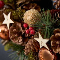 Dibor Baubles And Stars Festive Decor Autumn-Winter Front Door Wreath Christmas Wreath 36Cm - thumbnail 5