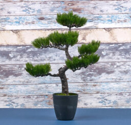 Urbn-Living Urbnliving 49Cm Green Artificial Bonsai Tree In Black Pot - Realistic Pine - thumbnail 2