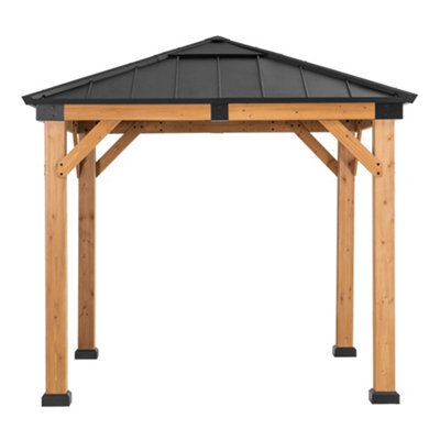 Sunjoy Outdoor Cedar Wood Gazebo Rapi - 273Cm X 273Cm, Anthracite - image 1