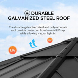 Sunjoy Outdoor Cedar Wood Gazebo Rapi - 273Cm X 273Cm, Anthracite - thumbnail 6