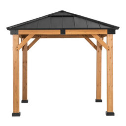 Sunjoy Outdoor Cedar Wood Gazebo Rapi - 273Cm X 273Cm, Anthracite - thumbnail 1