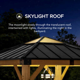 Sunjoy Outdoor Cedar Wood Gazebo Rapi - 273Cm X 273Cm, Anthracite - thumbnail 2