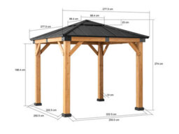 Sunjoy Outdoor Cedar Wood Gazebo Rapi - 273Cm X 273Cm, Anthracite - thumbnail 8