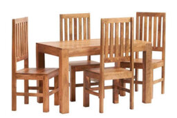Hommoo Light Mango Wood Slat Back Dining Chair - Set Of 2 - thumbnail 2