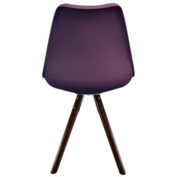 Fusion Living Soho  Aubergine Plastic Dining Chair With Pyramid Dark Wood Legs - thumbnail 3