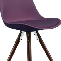 Fusion Living Soho  Aubergine Plastic Dining Chair With Pyramid Dark Wood Legs - thumbnail 6