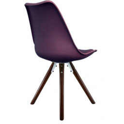 Fusion Living Soho  Aubergine Plastic Dining Chair With Pyramid Dark Wood Legs - thumbnail 5