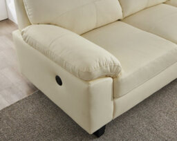 SC FURNITURE LIMITED Cream Leather Corner Sofa + Usb Charging Ports - Rhf - Brooklyn - thumbnail 2