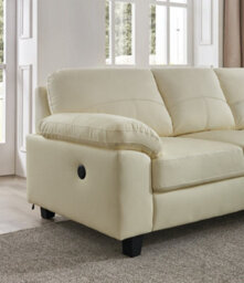 SC FURNITURE LIMITED Cream Leather Corner Sofa + Usb Charging Ports - Rhf - Brooklyn - thumbnail 3