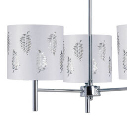First Choice Lighting Set Of 2 Brea - Chrome 3 Light Fittings With White Fern Shades - thumbnail 3