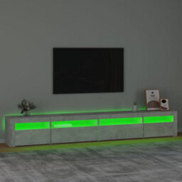 Berkfield Tv Cabinet With Led Lights Concrete Grey 270X35X40 Cm - thumbnail 4