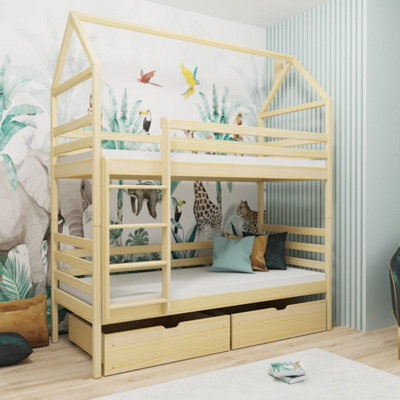 Arte Classic Pine Alex Bunk Bed With Storage (H)217Cm (W)198Cm (D)98Cm - Timeless & Spacious - image 1
