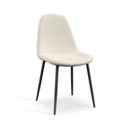 More4Homes Set Of 4 Maya Boucle Dining Chair Modern Padded Seat Metal Legs Kitchen (Ivory White) - thumbnail 2