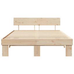 Berkfield Modern With Headboard Brown 160 X 200 Cm Solid Pine Wood - thumbnail 5