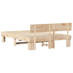 Berkfield Modern With Headboard Brown 160 X 200 Cm Solid Pine Wood - thumbnail 7
