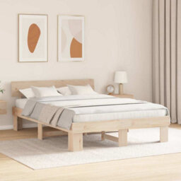 Berkfield Modern With Headboard Brown 160 X 200 Cm Solid Pine Wood - thumbnail 4