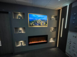 Diy Plug & Play Media Wall Led Lighting Kit With 6X Alcove Spot Lights & Tv Led Strip Lighting + Remote Dimmer Warm White 3000K - thumbnail 1
