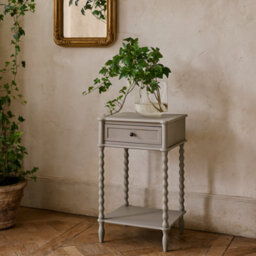 Wyld Haus Thuy Grey Wooden Bedside Table With Drawer And Lower Shelf 850mm - thumbnail 2