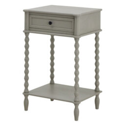 Wyld Haus Thuy Grey Wooden Bedside Table With Drawer And Lower Shelf 850mm - thumbnail 3