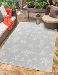 Modern Floral Design Outdoor-Indoor Rugs Silver 160X230 Cm - thumbnail 5