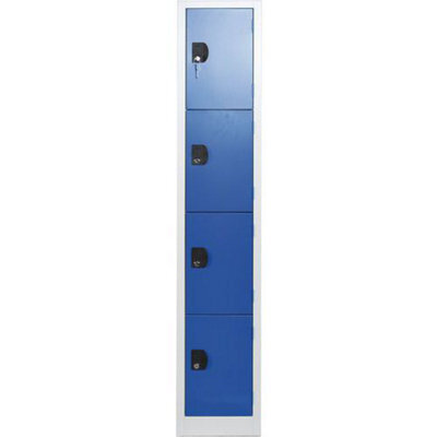 Manutan Expert 4 Door Commercial Locker - Blue Door - 1800X315X300mm - image 1