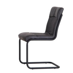 Hommoo Industrial Style Pu Leather Padded Seat Dining Chair Dark Grey (Set Of - 2) - thumbnail 5