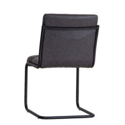 Hommoo Industrial Style Pu Leather Padded Seat Dining Chair Dark Grey (Set Of - 2) - thumbnail 4