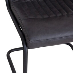 Hommoo Industrial Style Pu Leather Padded Seat Dining Chair Dark Grey (Set Of - 2) - thumbnail 7