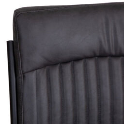 Hommoo Industrial Style Pu Leather Padded Seat Dining Chair Dark Grey (Set Of - 2) - thumbnail 6